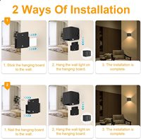 Lámpara de Pared LED Moderna con Sensor de Movimiento Empotrado, Impermeable IP65, Cuerpo Cuadrado de PC, para Hogar, Oficina, Porche, Balcón, Jardín