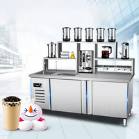 Comptoir de travail réfrigéré pour bar à eau et salon de thé commercial, table de préparation de boissons personnalisable, électrique 220V, pour thé au lait et café