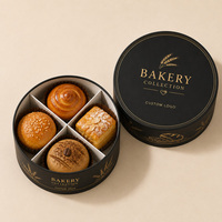 Boîte à pâtisserie ronde en papier personnalisée pour l'emballage alimentaire, avec insert de séparation, fabrication sur mesure