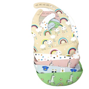 Bavoir en silicone réutilisable et écologique Naike Factory, tablier imperméable, manchette de protection, bavoir doux pour bébé, sans BPA, <span class=keywords><strong>bandana</strong></span> pour nourrisson - Product Image 1