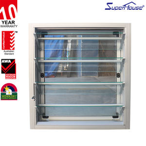 Ventana de Celosía de Vidrio con Marco de Aluminio Resistente a Huracanes para <span class=keywords><strong>Puerto</strong></span> Rico, con Vidrio de Seguridad Laminado para el Hogar - Product Image 2