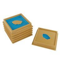 Mainan Edukasi Anak dari Kayu Bentuk Tanah dan Air: Set 1 Bahan Montessori
