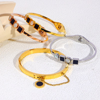 Pulseras de Moda para Mujer POWELL, Brazaletes de Acero Inoxidable, Joyería Geométrica Chapada en Oro, Plata y Oro Rosa, Resistente al Agua, Venta al Por Mayor