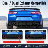 Diffuseur arrière style ZL1 pour Chevrolet Camaro 2016-2023, kit de spoiler de pare-chocs arrière avec double échappement quad.