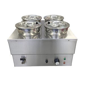 Calentador de Alimentos Eléctrico de 4L*4, Baño María de Sobremesa, Máquina Comercial para Calentar Sopas para Restaurantes, Catering y Buffet - Product Image 2