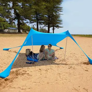 여름 해변 텐트 야외 태양 쉼터 비치 그늘 캐노피 텐트 쉬운 빌드 비치 텐트 캐리 가방