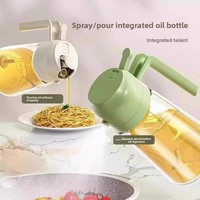 Bouteille pulvérisateur d'huile 470 ml grande capacité, sûre, anti-fuite, réutilisable, en plastique, pour la cuisine, la pâtisserie et le barbecue
