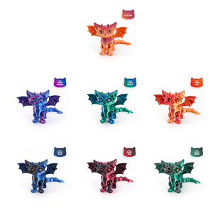 3D in tưởng tượng có cánh mèo rồng, khớp nối thần thoại sinh vật thần thoại đồ chơi, cinderwing Kitten mô hình - Product Image 6