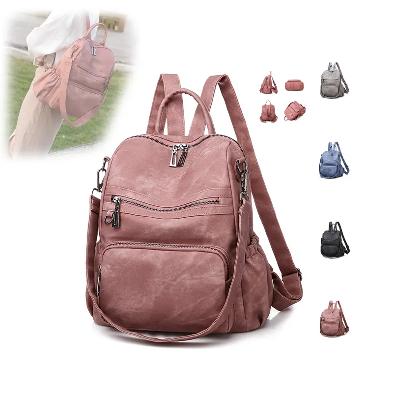 High Quality Backpack Purse for Women Fashion Vegan Leather Designer Travel Large Ladies Shoulder Bags with Tassel