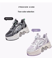 Trottinettes rétractables à double rangée pour enfants avec roues en polyuréthane pour filles et garçons sportifs