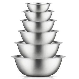大型小金属碗套装厨房烹饪储物嵌套面团搅拌碗不锈钢面糊烤碗