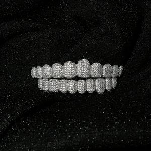 Hip Hop Grillz, 10 Dientes, Chapado en Oro, Incrustaciones de Zirconia, Adornos Dentales para Hombre para Fiestas - Product Image 4