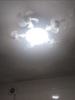 Ventilateur de plafond LED à intensité variable, trois couleurs, base à vis E27, silencieux, pour chambre et couloir