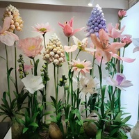 Décoration de mariage faite à la main, toile de fond de fleurs, fleurs artificielles géantes de pissenlit, décoration de fleurs, grande fleur