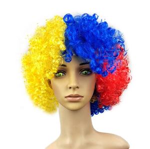 Pas cher Clown Cheveux Perruque Lumineux Football Fan Perruque <span class=keywords><strong>Afro</strong></span> Perruque Coiffe Clown Costume pour Performance Festival Bar Carnaval Mascarade - Product Image 2