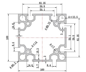 Perfil de Aluminio Industrial Plateado con Ranura en T 100*100, Venta Caliente 2026, para Estructuras de Líneas de Proceso y Líneas de Ensamblaje - Product Image 3