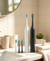 Cepillo de Dientes Eléctrico Recargable Sónico Eisler T14 Negro y Blanco para Parejas, Ideal para Regalo