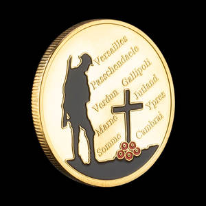 Centenario de la victoria aliada Moneda de desafío de recuerdo chapado en oro 1914 a 1918 Moneda coleccionable de tributo histórico - Product Image 5