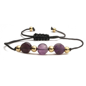 Wholesale Natural Stone Woven Adjustable <b>Bracelets</b> Amethyst Tiger Eye Stone Jewelry Trendy Bangle for Gift - Product Image 3
