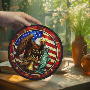 Atrapasueños de Vidrio con Diseño de la Historia Americana de los Últimos 250 Años, Adorno Colgante para Interiores - Product Image 2