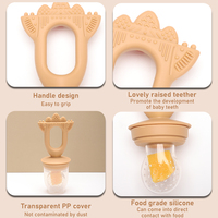 Sucette d'alimentation pour bébé en silicone sans BPA ni phtalate, qualité alimentaire, débit moyen, design dessin animé, vente en gros personnalisée