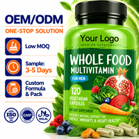 Multivitamines complètes pour hommes, marque privée OEM, 120 capsules végétariennes, 24 superaliments, végétalien, sans gluten, sans OGM, approvisionnement en vrac