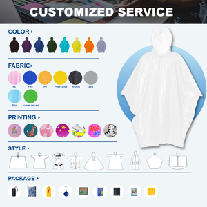 <span class=keywords><strong>Poncho</strong></span> de pluie imperméable en PEVA écologique OEM, léger, réutilisable, avec capuche, pour la randonnée, le camping et les voyages - Product Image 4