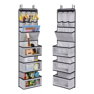 Super Practical Functional Door Over Hanging Organizer Behind the Door Storage Organizer with Door <b>Hook</b> and Large Clear Windows - Product Image 6