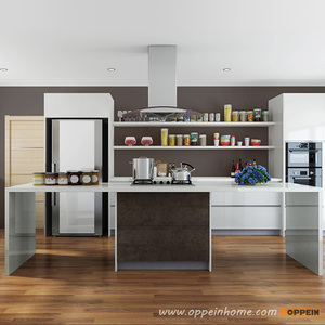 Meuble de <span class=keywords><strong>cuisine</strong></span> modulaire moderne blanc en contreplaqué OPPEIN avec évier et crédence, en acrylique et pierre frittée unique d'Espagne - Product Image 4
