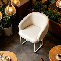 Chaise de maquillage en cuir blanc de luxe léger, chaise à dossier minimaliste nordique, chaise de coiffeuse domestique/chaise de négociation