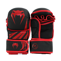 Logo personnalisé PU cuir professionnel Muay Thai gants de boxe combat demi-doigts gants de boxe MMA