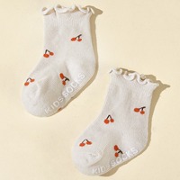Chaussettes personnalisées en jacquard pour enfants, chaussettes mignonnes à volants, chaussettes douces en coton pour bébés, chaussettes antidérapantes pour tout-petits, chaussettes pour filles pour tous les jours