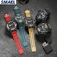Nouveautés Montre connectée SMAEL 8072 étanche 50M, alarme, lumineuse, date automatique, montre sport numérique pour homme
