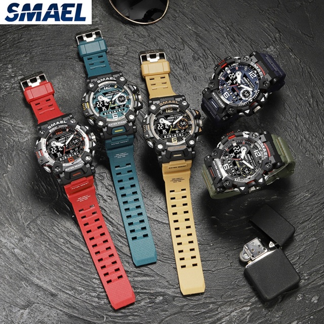 New Arrivals SMAEL 8072 Smart Watch Waterproof 50M Alarm Luminous Auto Date Stop Watch Men's Sport Digital 51mm