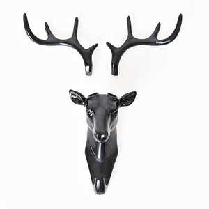 Time Machine 3D Deer Head Wall Hook Adhesive Key Holder American Style Single Unit Load Bearing - Product Image 5