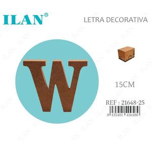 Letra Decorativa de Madera Ilan W 15 cm, Arte de Pared - Product Image 1