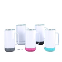 Botol Tumbler USB Charging 14oz dengan Bluetooth, Termos Mug Cup Musik, Vacuum Cup dengan Speaker, Botol Isi Ulang