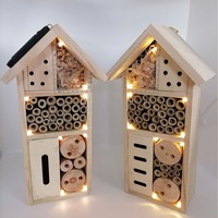 Hôtel à insectes en bois massif alvéolé, étanche, à suspendre en extérieur, pour jardin et pollinisation