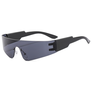 Tendance mode une pièce dames lunettes de soleil dégradé <span class=keywords><strong>futuriste</strong></span> sans cadre Design personnalisé Punk sport Style argent rouge bleu gris <span class=keywords><strong>PC</strong></span> - Product Image 5