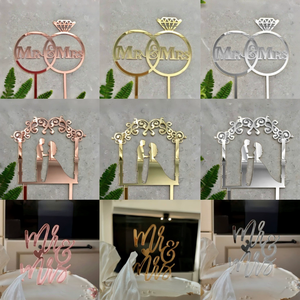 ใหม่ของตกแต่งเค้กอะคริลิค <span class=keywords><strong>MR</strong></span> & MRS ของตกแต่งหน้าเค้กอะคริลิกข้อเสนองานแต่งงานแบบทำมือ - Product Image 4