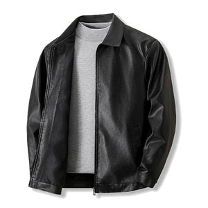 เสื้อแจ็คเก็ตหนังลำลองผู้ชายสไตล์เกาหลีรุ่นใหม่ปี 2025 ทรงสลิมทันสมัยสำหรับวัยรุ่น ใส่ได้ทั้งฤดูใบไม้ผลิและฤดูใบไม้ร่วง ดีไซน์แบบมอเตอร์ไซค์ แฟชั่นทันสมัย สวมใส่สบาย - Product Image 2