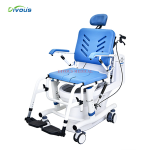 Fauteuil roulant manuel DIVOUS avec siège de toilette réglable en hauteur, conçu pour les soins hospitaliers - Product Image 1