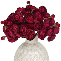 Fleurs artificielles en soie de camélia en gros, petites, réalistes, semi-artisanales, pour mariage, Noël, décoration intérieure, accessoires de photographie