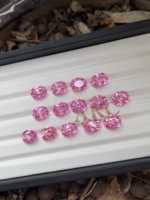 Saphirs roses de laboratoire facettés ovales pour bijoux fins, taille 5-15 mm, effet de jeu de couleurs