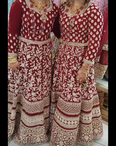 Colección 2019 de talla grande para mujer, vestido de boda/fiesta hasta el suelo con bordado Zardozi pesado, ropa de dama de honor - Product Image 2