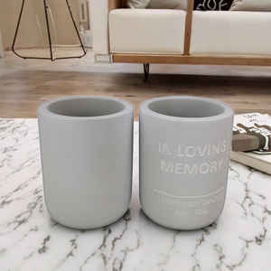 Lọ Nến Xi Măng Màu Xám Xi Lanh Tùy Chỉnh Mờ Hiện Đại Hộp Đựng Bê Tông - Product Image 1