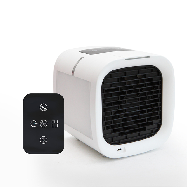 2023 New Design Rechargeable Mini air Cooler Fan Portable air Conditioner with Water Cooling LED Lights for Office LW-01