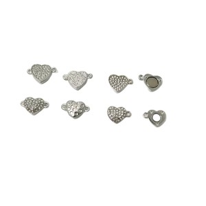 Cierres magnéticos en forma de corazón de aleación para joyería, accesorios DIY para hacer collares, chapados con detalles de diamantes - Product Image 5