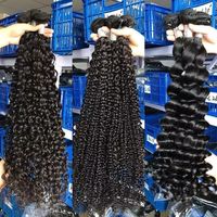 Extensions de cheveux brésiliens vierges Remy à cuticules alignées, tissages frontaux en dentelle, lots de mèches, densité 150%, couleur naturelle, sans nœuds