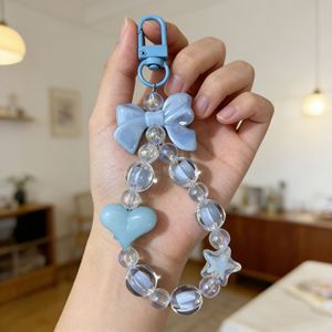 สายคล้องโทรศัพท์/พวงกุญแจ/สายคล้องกระเป๋า ประดับด้วยลูกปัดอะคริลิครูปโบว์ หัวใจ และดาว สีสันสดใส คุณภาพสูง สำหรับผู้หญิง - Product Image 3